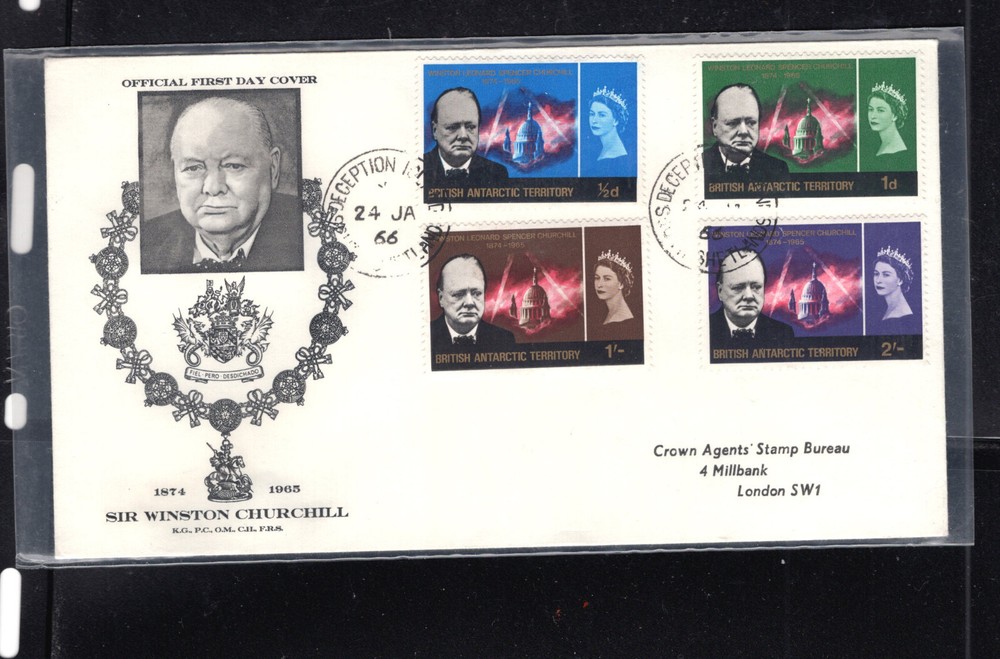 British  Antarctic    Churchill  cachet  cover   1966