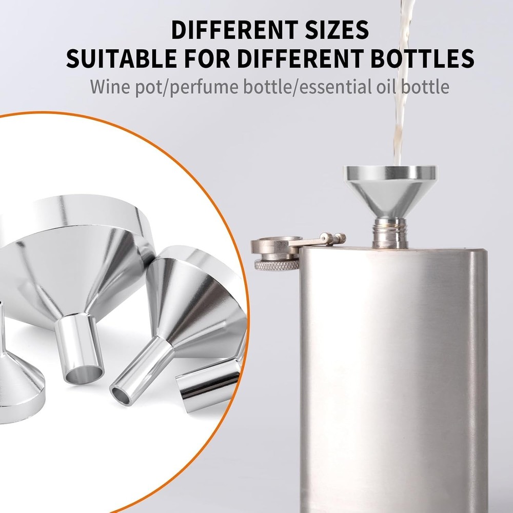 Small Metal Funnels Mini Funnel 8 Size Tiny Bottle Funnel, Miniature Atomizer...