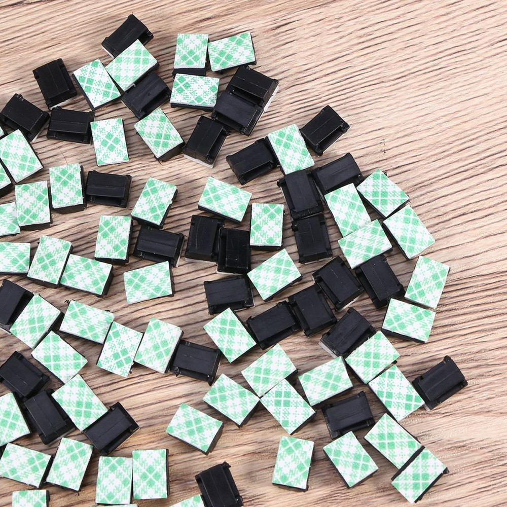 100pcs Adhesive Cable Clips Wire Holders for Tidy Wire Management