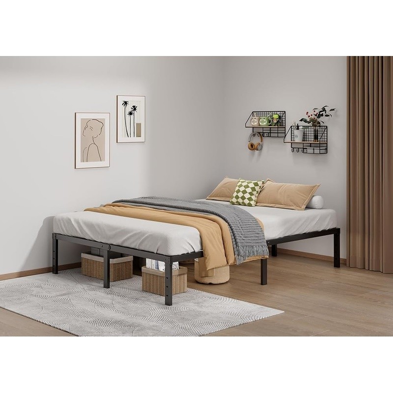 Sturdy Metal Full Bed Frame Noise Resistant Easy Assembly Space Saving Design US