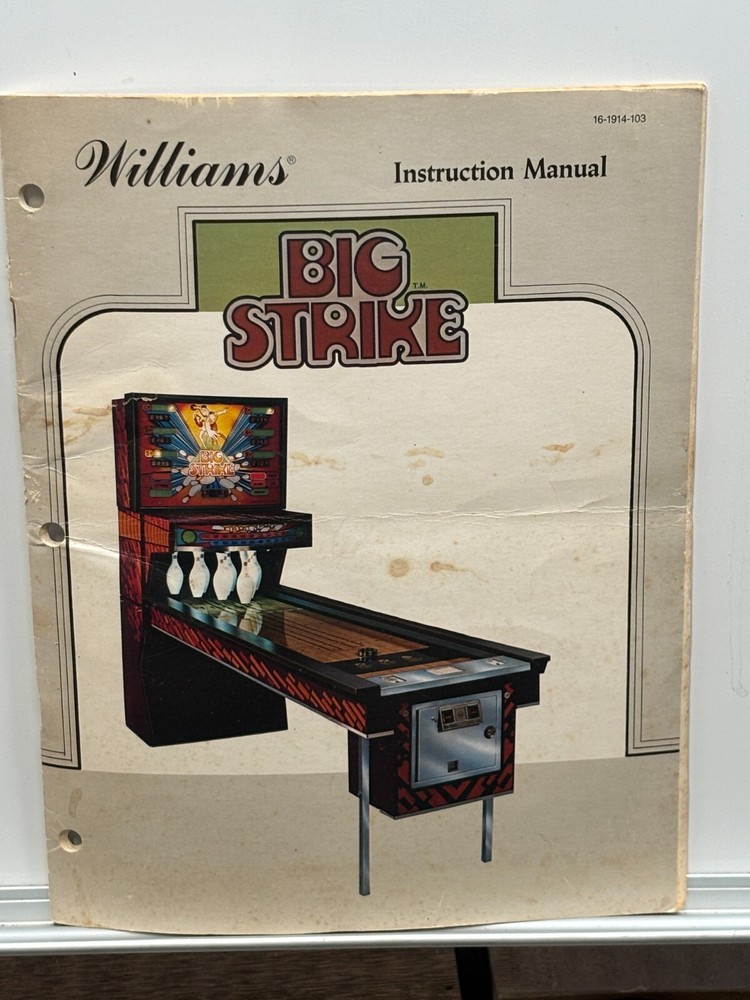 ORIGINAL-WILLIAMS-BIG STRIKE-INSTRUCTION MANUAL
