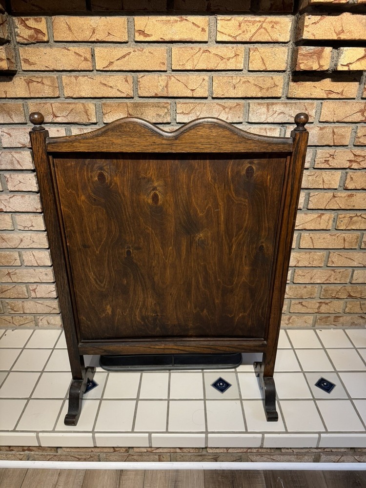 Needlepoint Fireplace Wood Frame Screen, Victorian Theme.