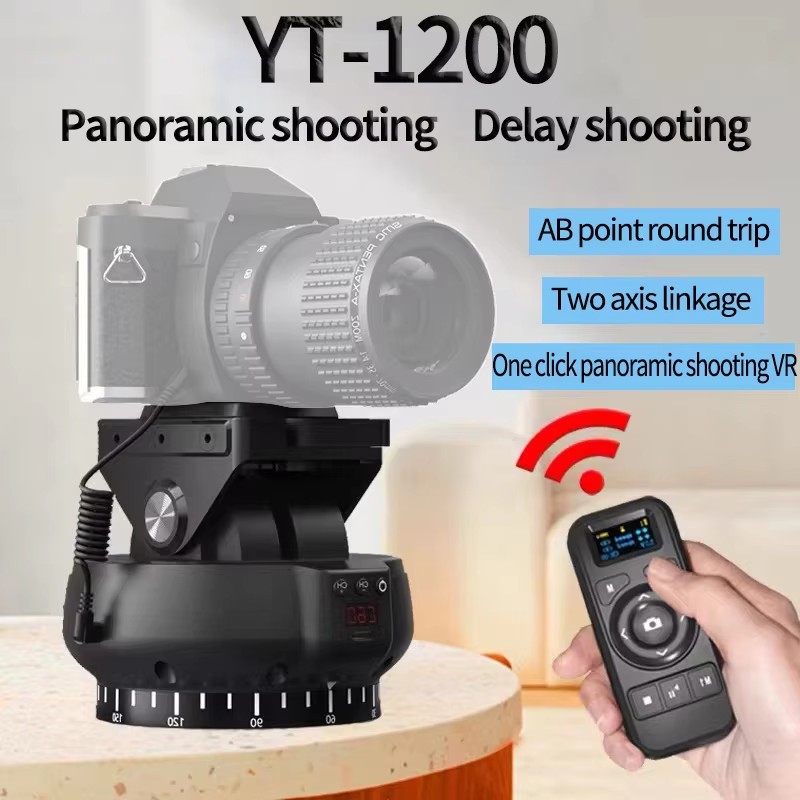 YT-1200 Panoramic Remote Control Pan Tilt Motorized Tripod Stabilizer