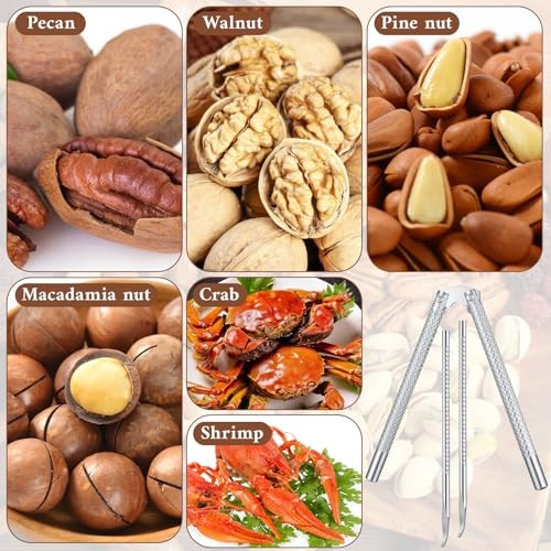 1 Pack Nut Crackers for All Nuts, Stainless Steel Walnut Cracker Tool with 2