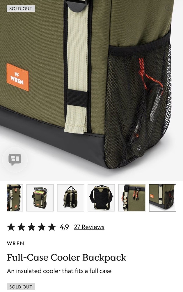 WREN FULL CASE COOLER BACKPACK -SOLD OUT!!