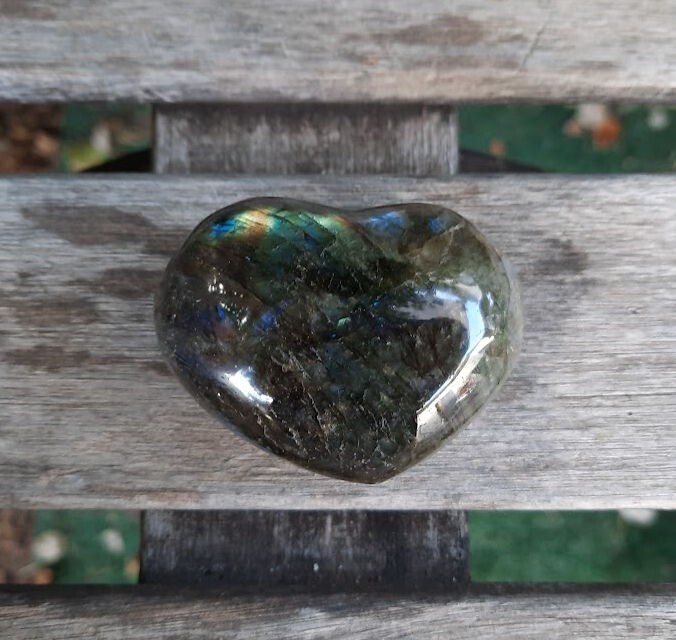 Labradorite Heart, Transformation, Higher Realm Connection, Full Potential