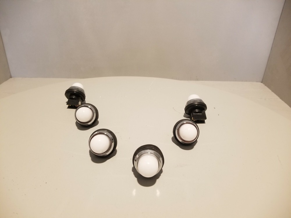 Lot of 6 White Indicator Panel Light, 1-1/2" Diameter, 24V