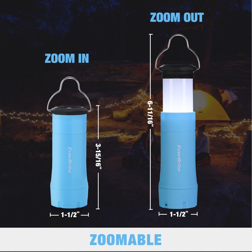 EverBrite 2-in-1 Mini Lanterns and Flashlights Blue Zoomable Flashlight