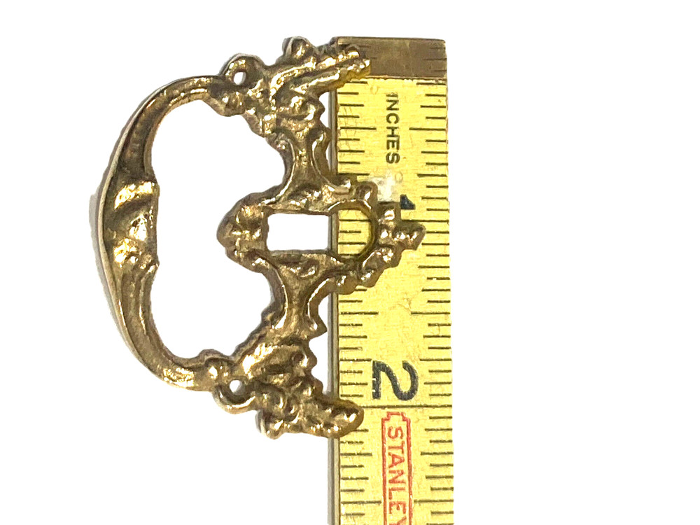 Horizontal Victorian Cast Brass Drawer Pull with Keyhole Cover Handle