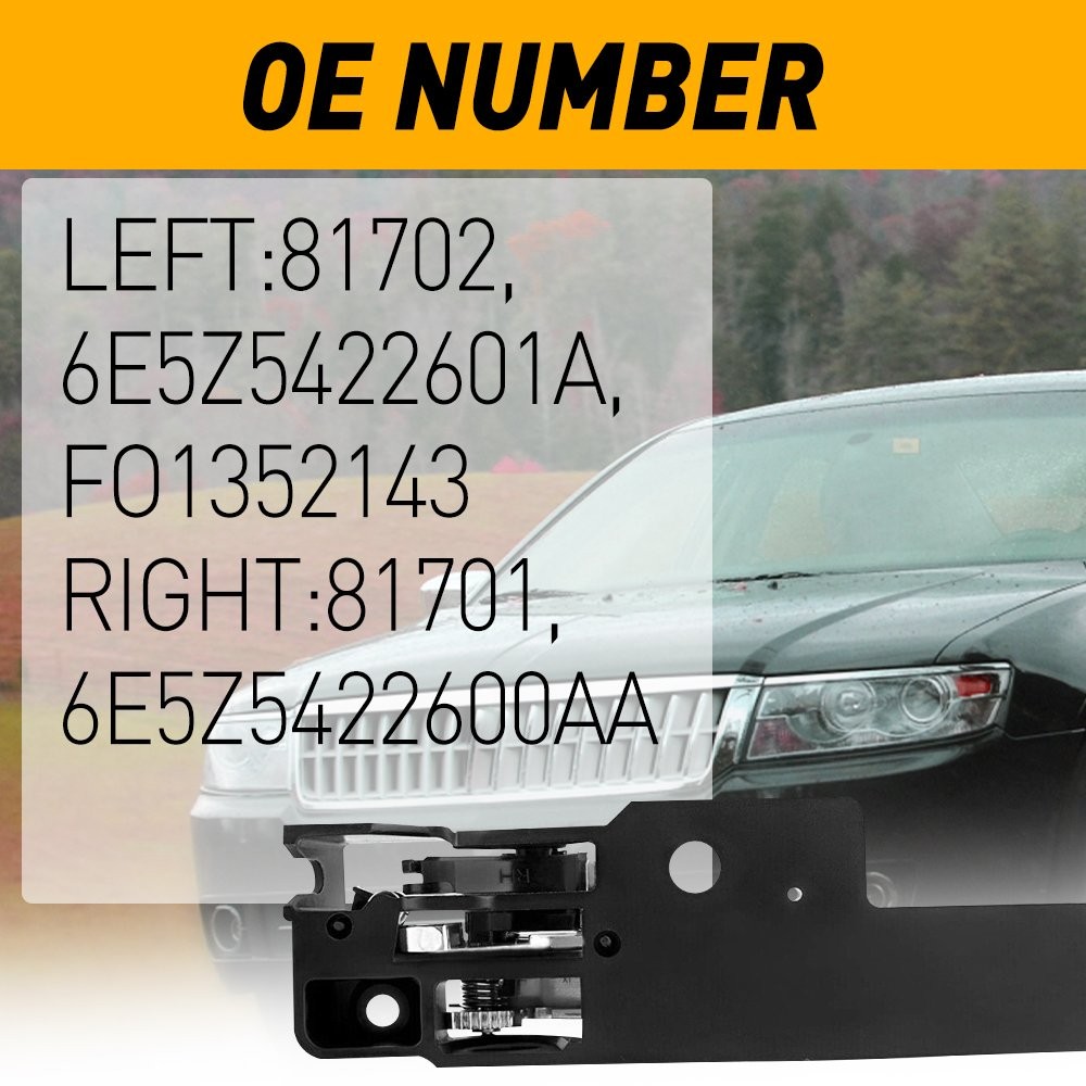 Front Driver Passenger Side Inside Interior Door Handle Chrome For Ford Fusion E