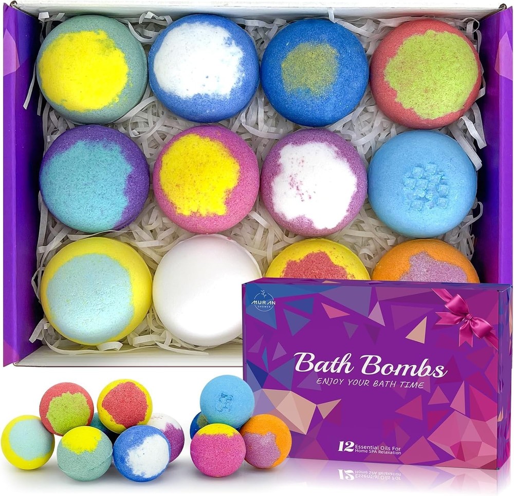 Luxurious 12-Pack Handmade Bath Bomb Gift Set for Relaxation & Aromatherapy