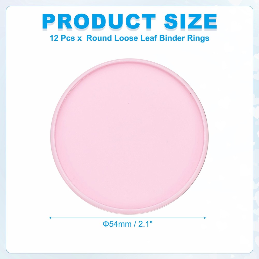 2 inch Plastic Book Binding Discs, 12Pcs Discbound Expansion Discs Round, Pink