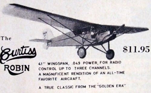 Flyline CURTISS ROBIN PLAN + CONSTRUCTION ARTICLE for 41" Span RC Model Airplane