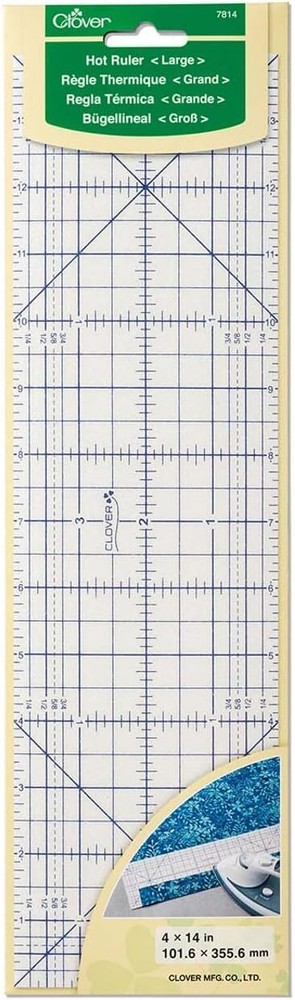 Clover Large Hot Ruler, White,Quilting Tools & Equipment
