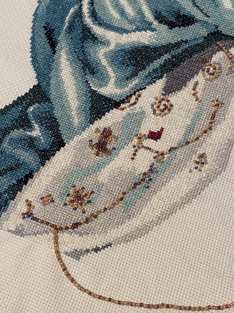 Counted Cross Stitch Spring Queen Completed