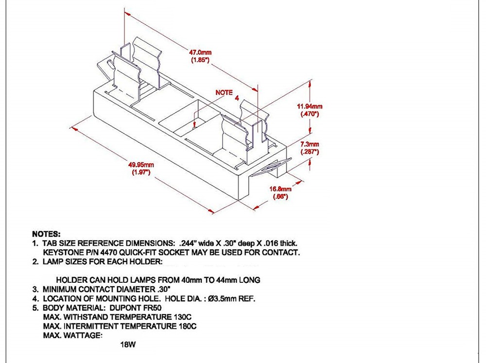 3x 42MM Festoon Bulb Socket Base Holder Metal Contact for LED & Halogen Lamps