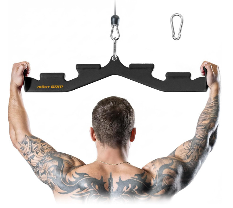 Pull Down Bar with 6 Ergonomic Handles, Neutral Grip LAT Pulldown Attachments