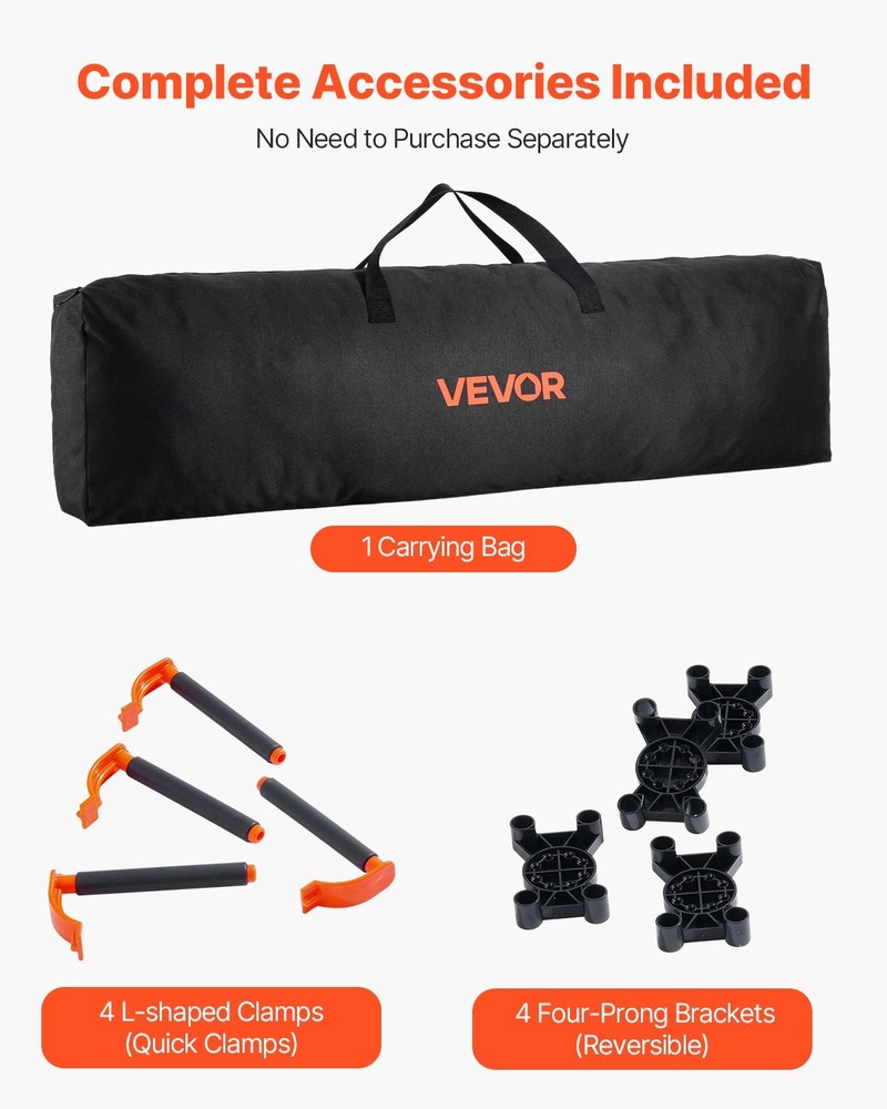 Portable Folding Workstand 8.05 x 4.13 ft Collapsible Workbench 6000 lbs W
