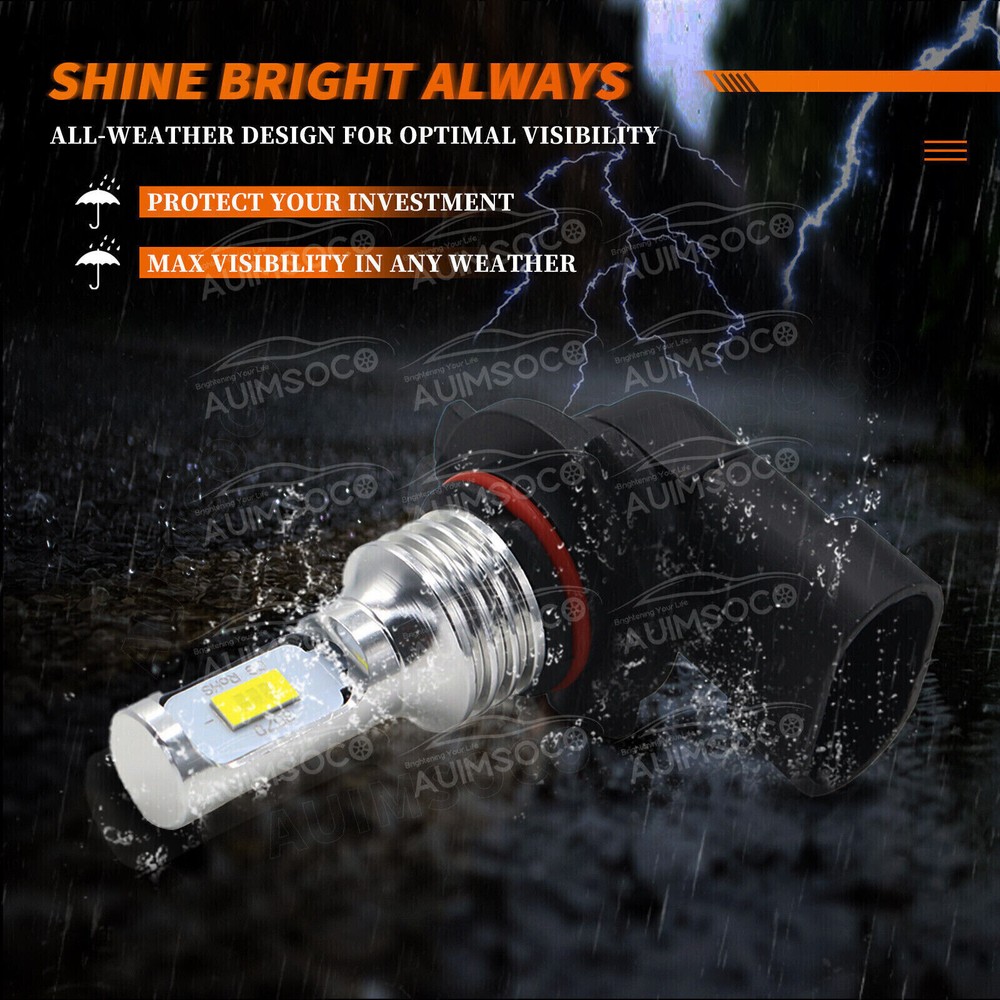 LED Headlight Bulbs Combo Kit 9005 + H11 High Low Beam 6500K White Super Bright