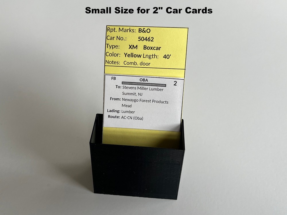 Car Card Boxes for Model Railroad Operations