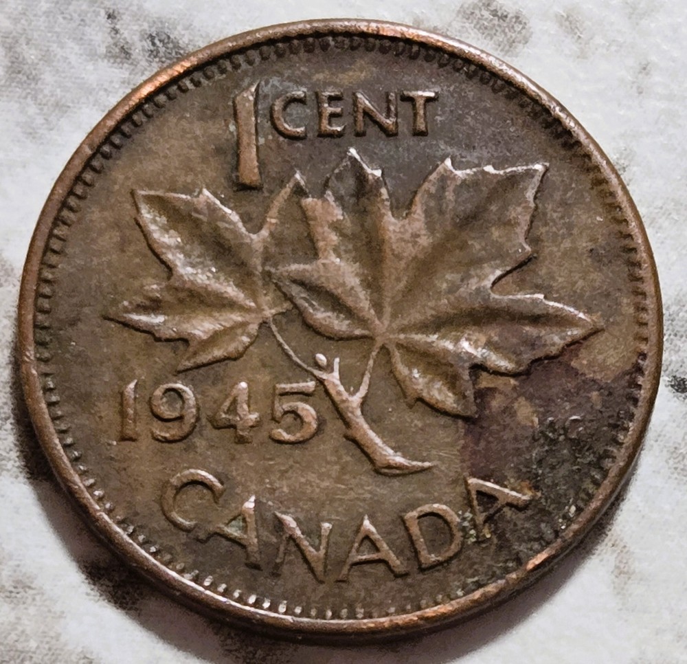 1945 Canada 1 Cent Coin Free S&H BIN323