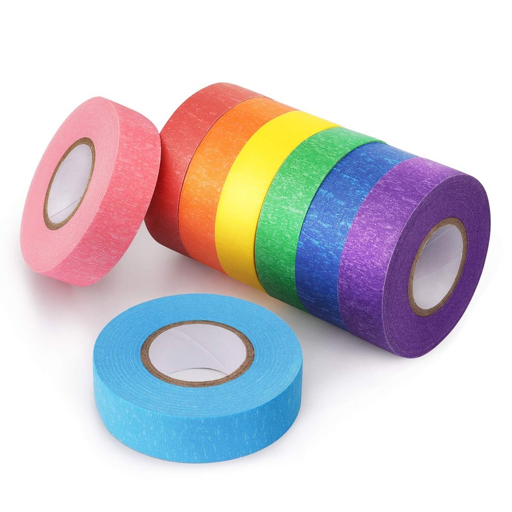 Decorative Painters Tape - 8 Color Variety for Creative Projects & Coding
