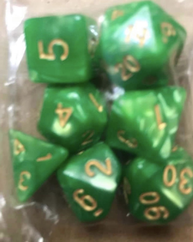 Blessed Metaphysics Roll Dice - Acrylic - Blue White / Black Numbers - 7Pcs/1Pcs