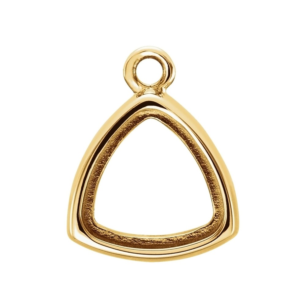 14K Solid Gold, Platinum & Sterling Silver Trillion Bezel-Set Dangle 6 mm