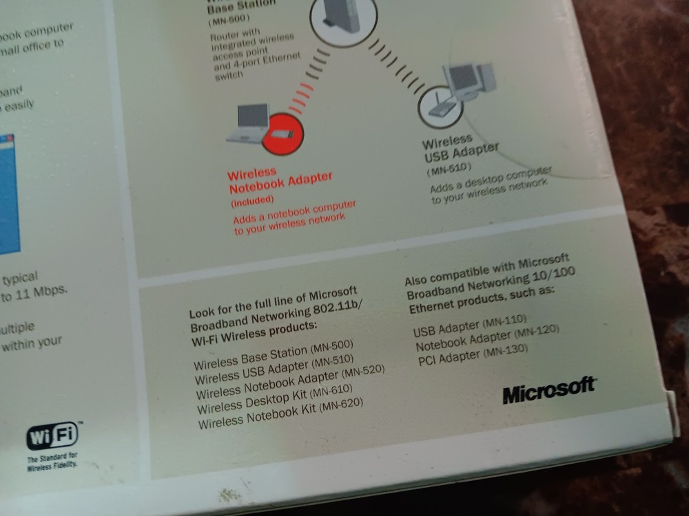 microsoft Wireless - Notebook Adapter MN-520 NEW