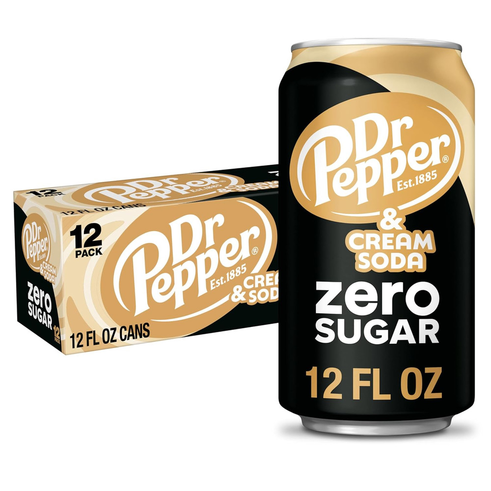 and Cream Soda Zero Sugar, 12 Fl Oz Cans, 12 Pack