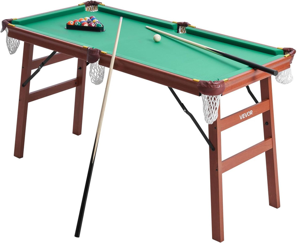 Folding Pool Table,Portable Billiards Tables, Foldable Space-Saving Entertainmen
