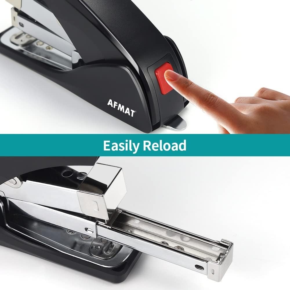 Durable Black Stapler - 50 Sheets Capacity, Built-In Remover for Effortless Use