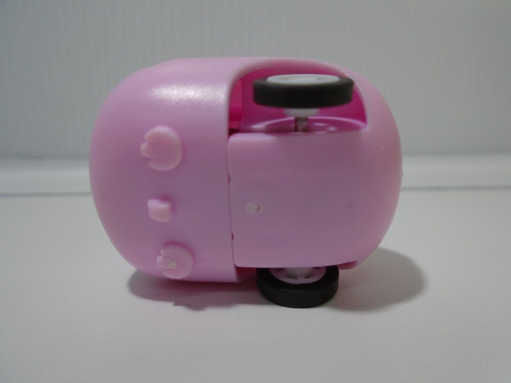 MINI PINK PLASTIC HIPPO 1.5" PULL BACK FRICTION FIGURE UNBRANDED (MA1837)