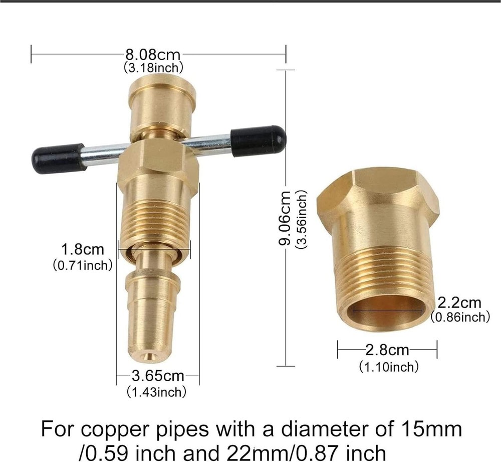 Olive Remover Ferrule Puller Brass Copper Pipe Fitting Plumbing Tool 1/2" & 3/4"