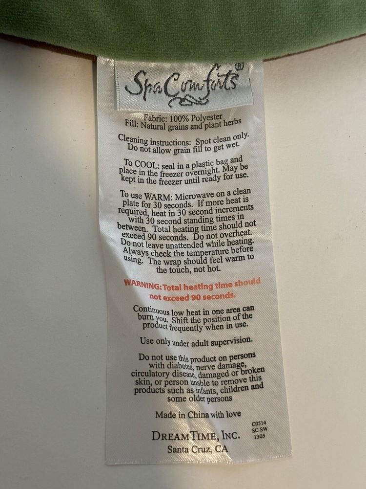 DreamTime Aromatherapy Spa Comforts Microwavable Shoulder Wrap