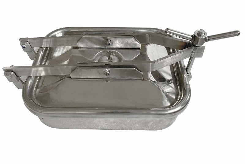 Sanitary Pressure Rectangular Manhole SS304 Manway Cover Tank Drink US Tool