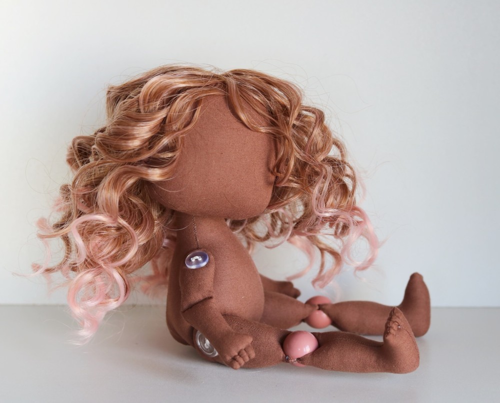 Blank rag doll 10.2" with hair