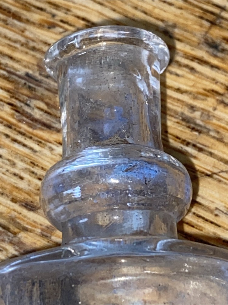 E. RIMMEL' colourless glass perfume bottle