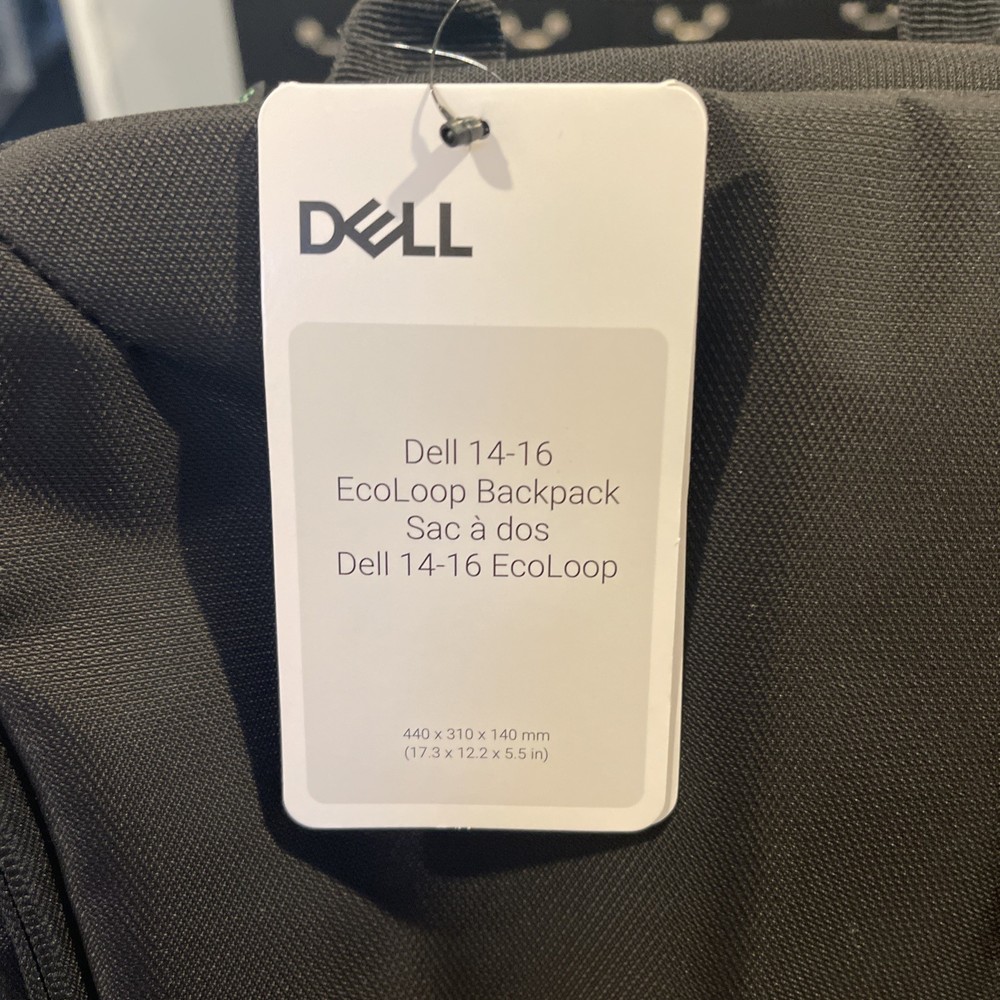 Dell EcoLoop Essential Backpack 14 - 16 Black Silver CP3724 NWT!!