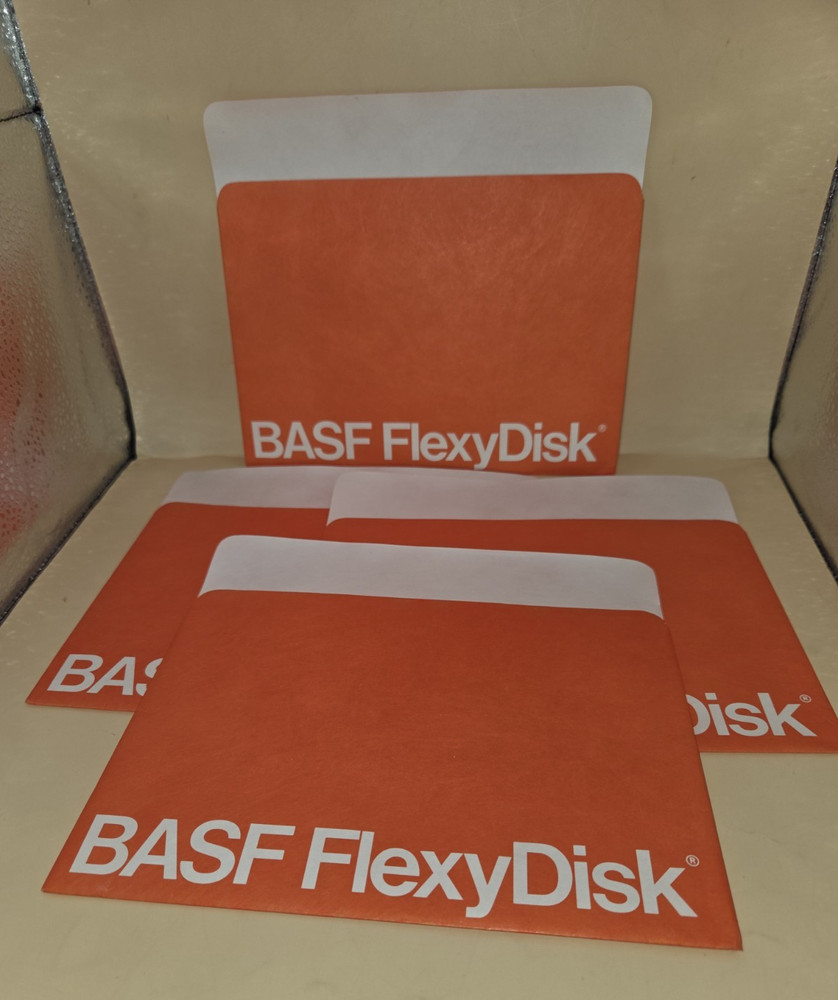 4 BASF FlexyDisk 8 inch 8" Disk Sleeves
