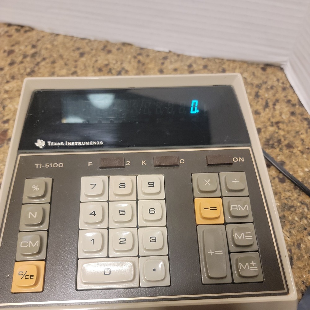 Texas Instruments Electronic Calculator TI-5100 with AC Adapter