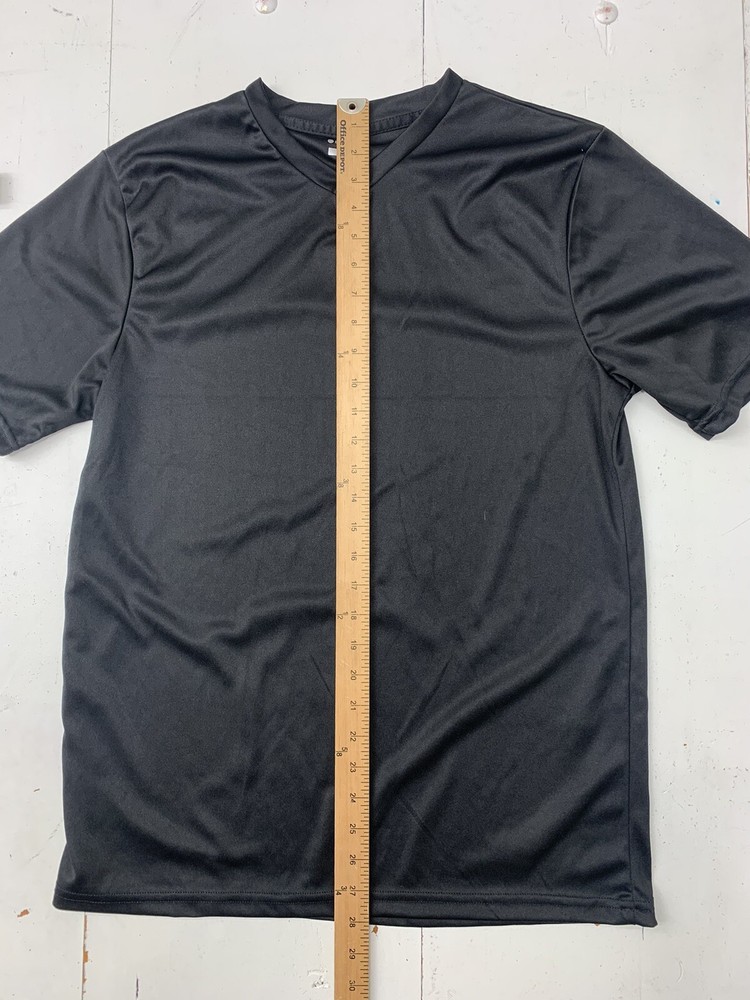 Essential Elements Womens Black Short Sleeve Scrub Top Size Large
