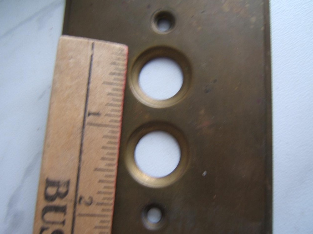 VINTAGE BRASS PUSH BUTTON LIGHT SWITCH COVER