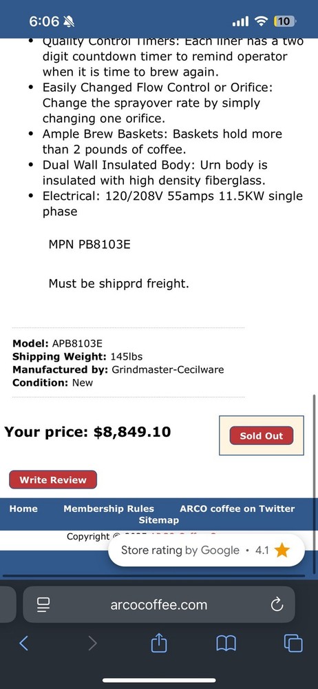Grindmaster PercisionBrew 2x3gallon 8103E (ORG. $8,800) READ…