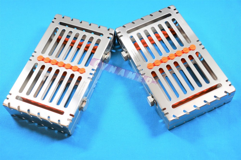 2PCS STERILIZATION TRAYS FOR 7 INSTRUMENTS DETACHABLE PREMIUM GERMAN WITH BUTTON