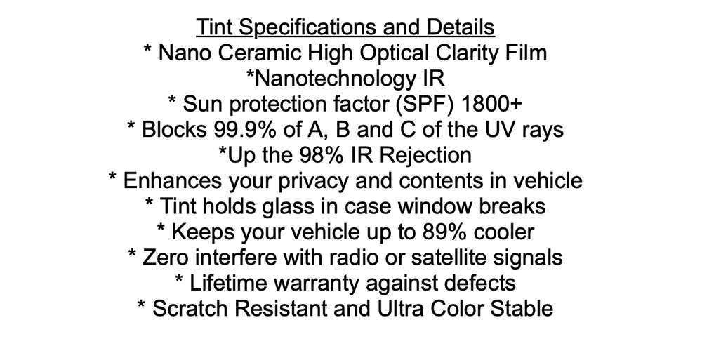Precut Complete Window Tint Nano Ceramic for Mazda3