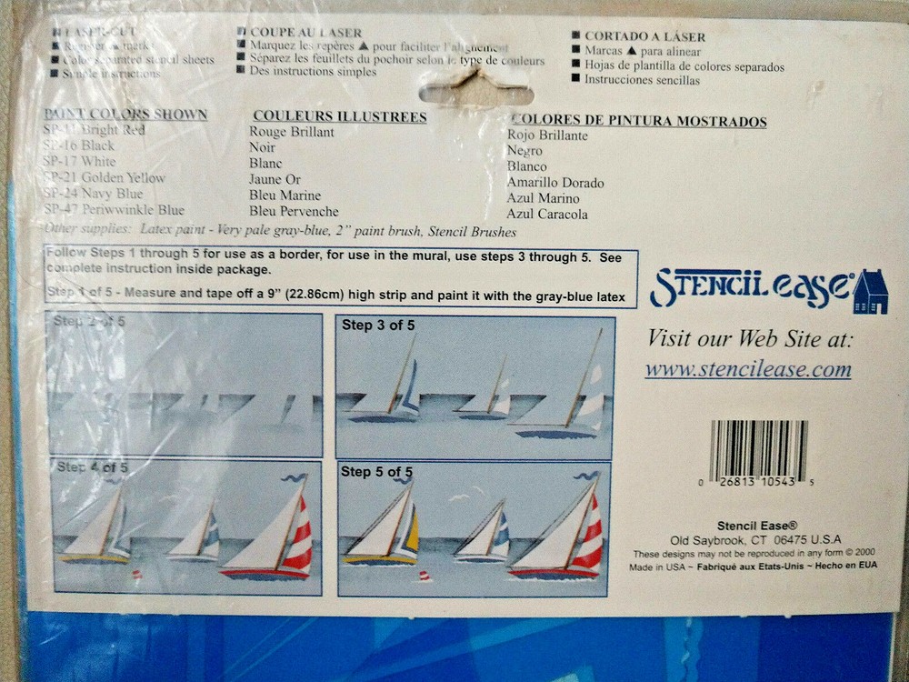 MURAL STENCIL D-602 Sailing Boats
