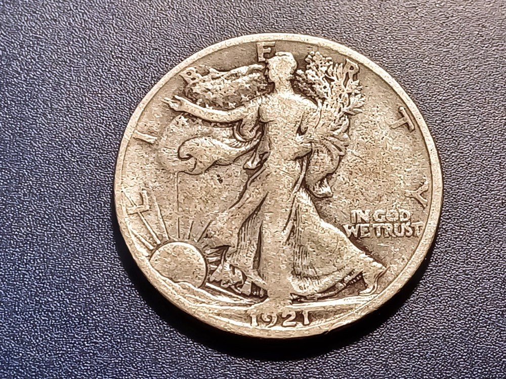 Fine 1921-S Walking Liberty Half Dollar