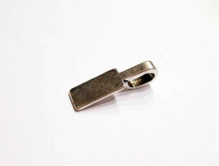 20 Large Antique Silver Rectangle Glue on Bails Pendant 4 Cabochon 26x7.7mm