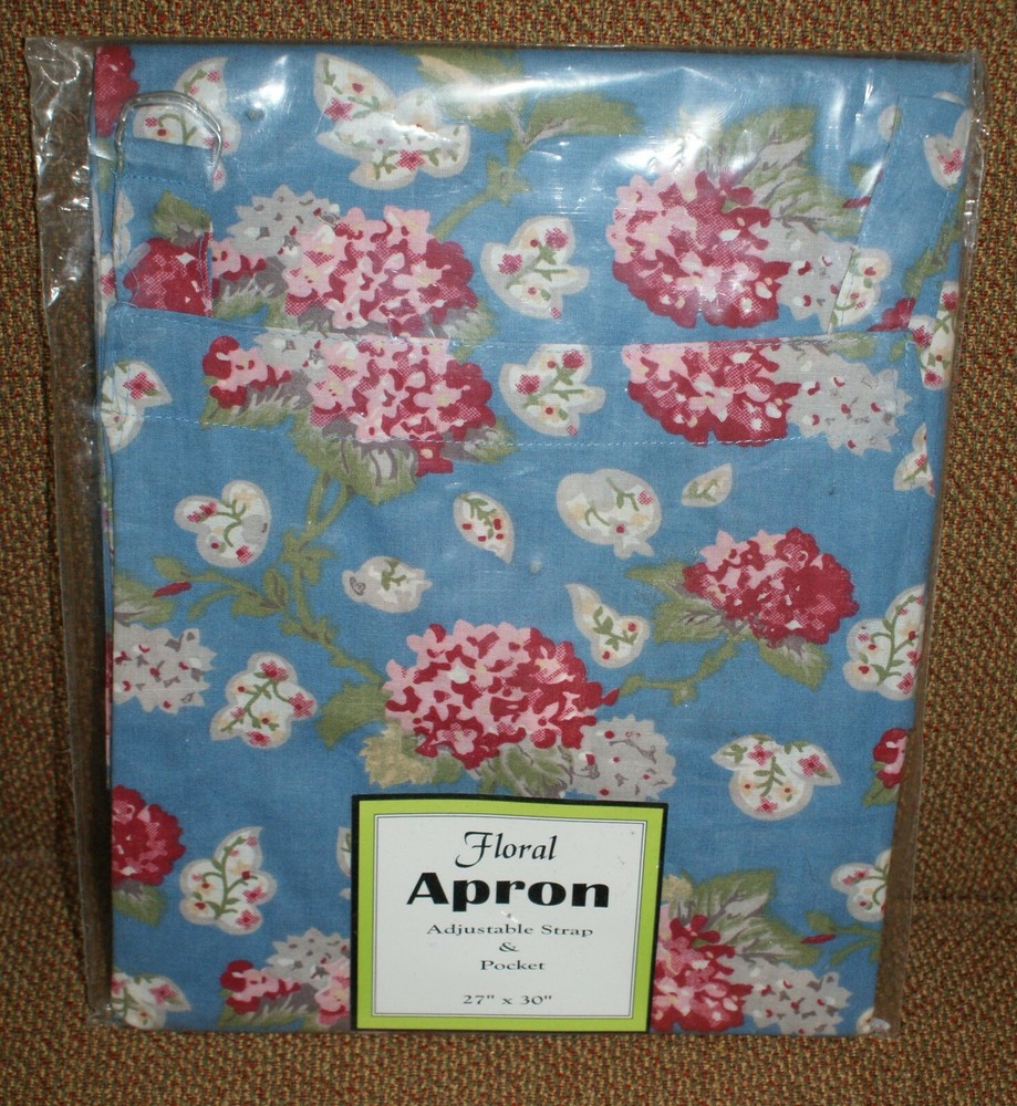 Blue Hydrangea Flowers Design Pocket Apron  NEW Fast Shipping